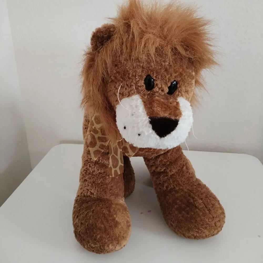 Walmart Lion Large Plush Stuffed Animal w Floppy Legs n Giraffe Ribbon Bow 16 in